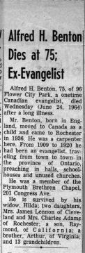 H165 - Another obituary for Alfred Hiram Benton
